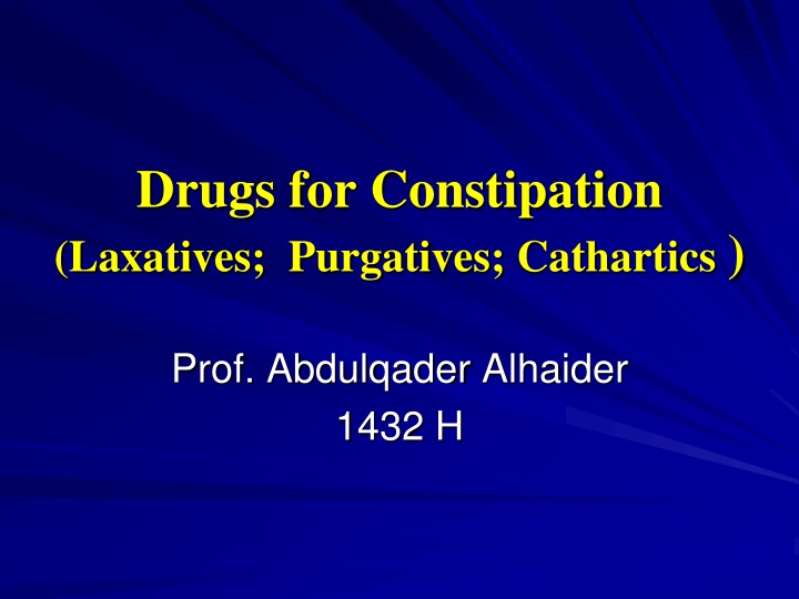 Laxatives, Purgatives, and Cathartics for Constipation Treatment