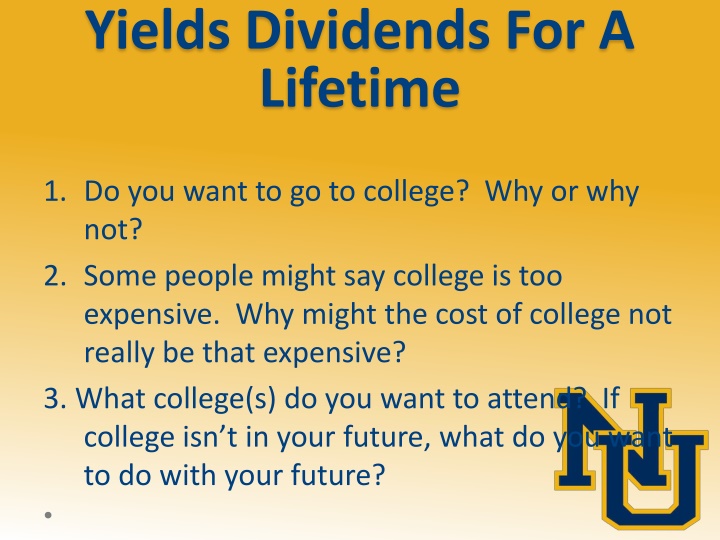 Investing in Education for a Lifetime of Earnings