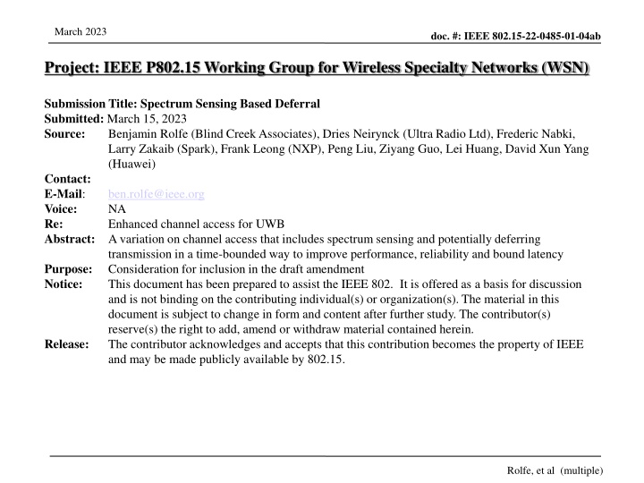 Spectrum Sensing for Enhanced Channel Access in Wireless Networks