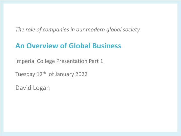 Evolution of Companies and Global Business Impact