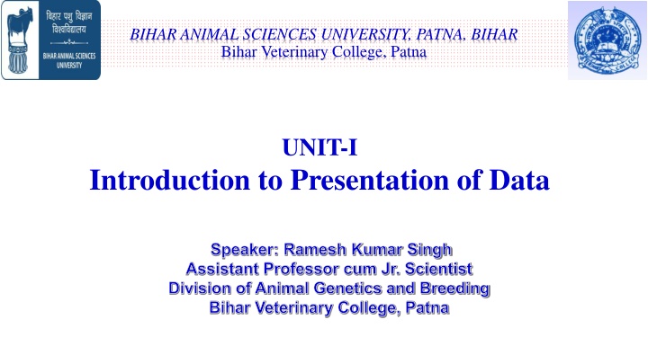 Methods of Data Presentation in Animal Sciences