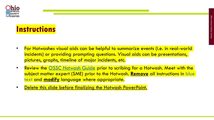 Ohio School Safety Center Hotwash Guide