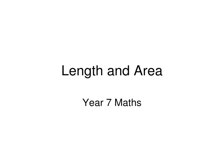 Length and Area Concepts in Year 7 Maths