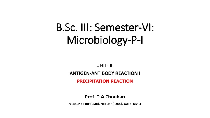 Antigen-Antibody Precipitation Reaction in Microbiology