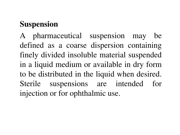 Pharmaceutical Suspensions