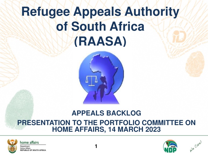 Refugee Appeals Authority of South Africa (RAASA) Appeals Backlog Presentation