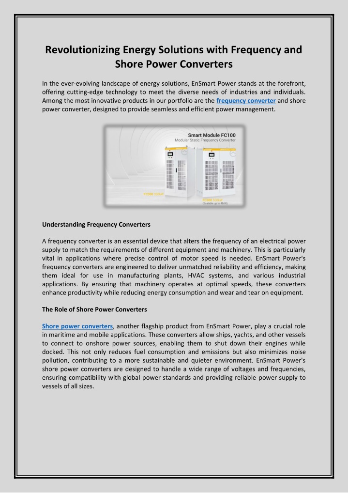 revolutionizing energy solutions with frequency n.w