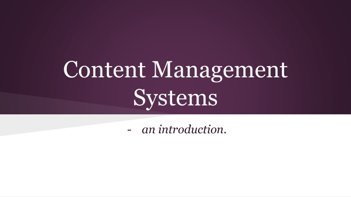 Content Management Systems