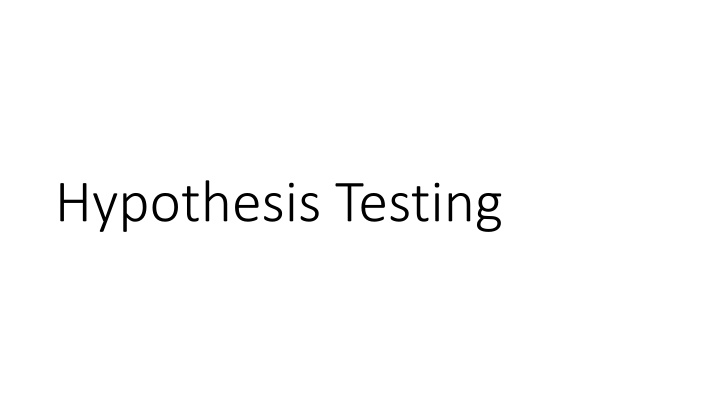 Hypothesis Testing and Null vs. Alternative Hypotheses