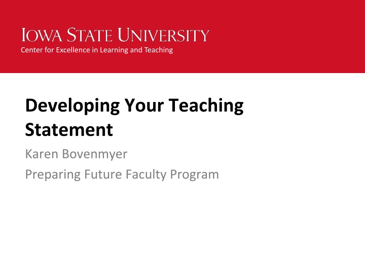 Developing Your Teaching Statement for Future Faculty Program