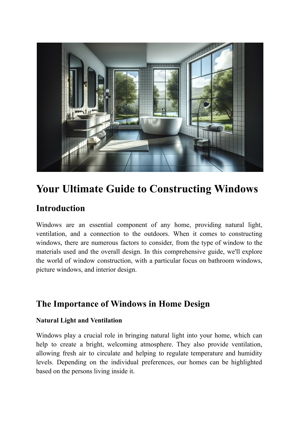 your ultimate guide to constructing windows l.w