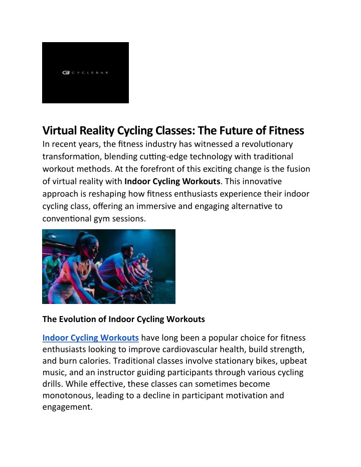 virtual reality cycling classes the future n.w