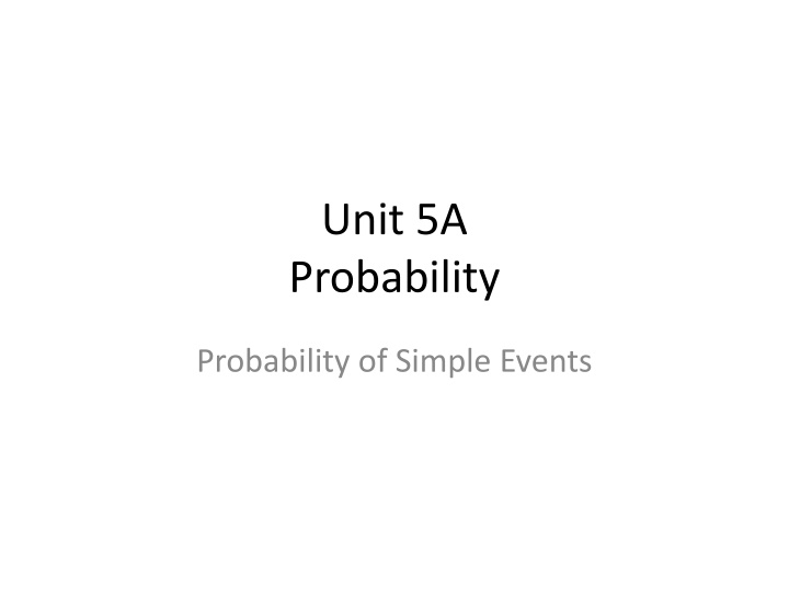 Probability of Simple Events