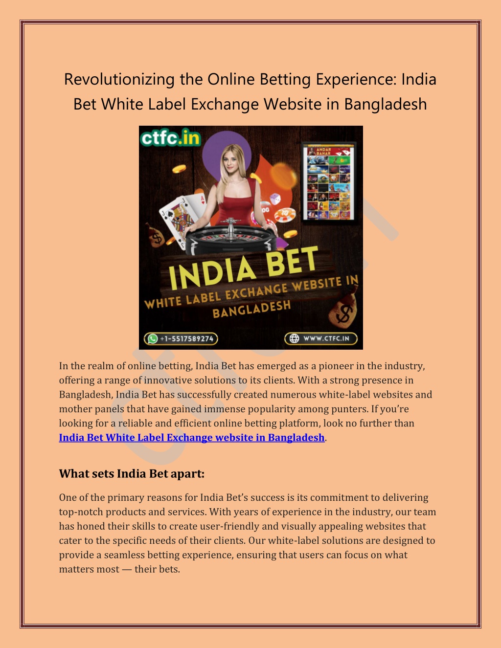 revolutionizing the online betting experience l.w