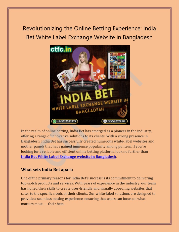 revolutionizing the online betting experience n.w