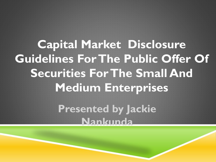Guidelines for Small and Medium Enterprises' Capital Market Disclosure