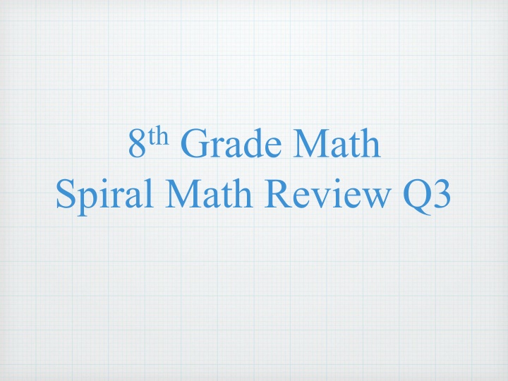 8th Grade Math Spiral Math Review Q3 - Weekly Practice Questions