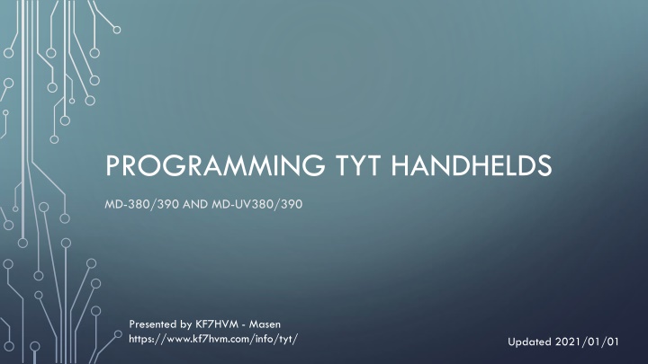Overview of Programming and Software for TYT Handheld Radios MD-380/390 and MD-UV380/390