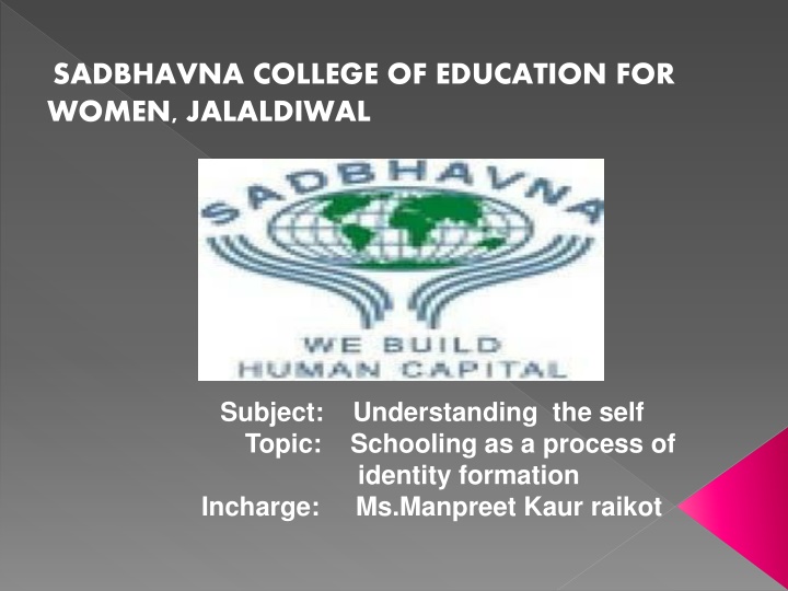 Schooling as a Process of Identity Formation at Sadbhavna College of Education for Women