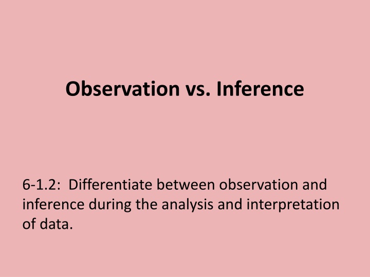 The Difference Between Observation and Inference