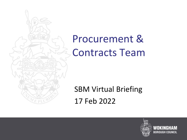 Procurement and Contracts Team Virtual Briefing Highlights