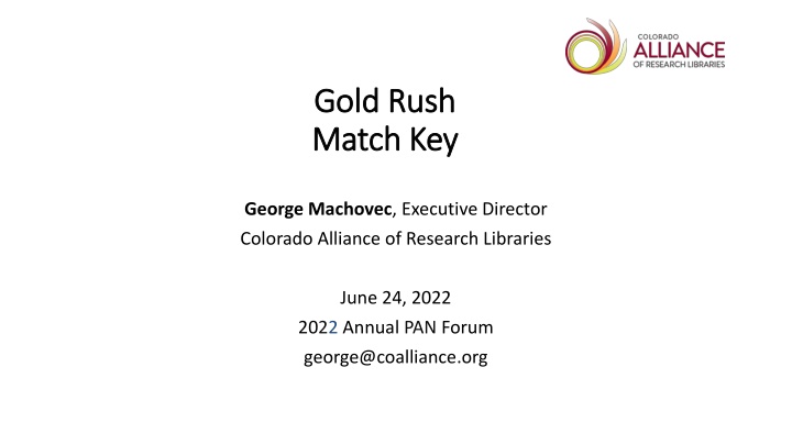 Colorado Alliance of Research Libraries: MARC Record Matching System Overview