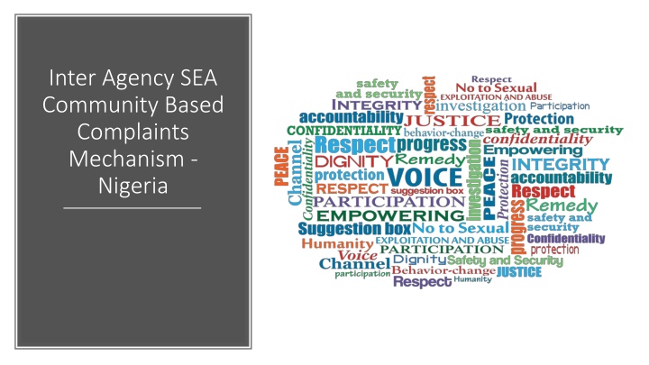 Inter-Agency SEA Community Based Complaints Mechanism in Nigeria
