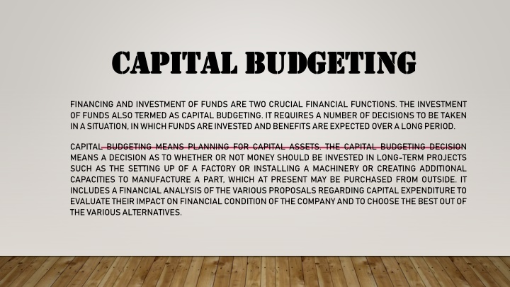 Capital Budgeting in Financial Management