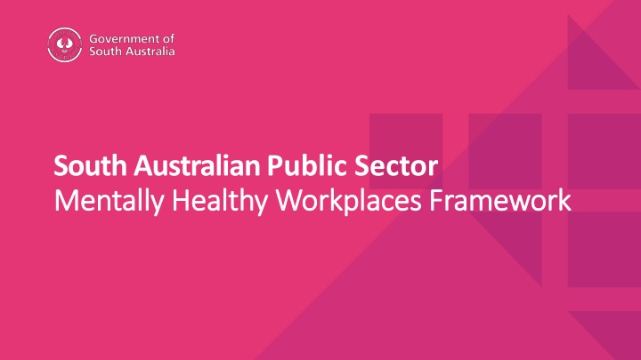 Promoting Mental Health in the South Australian Public Sector