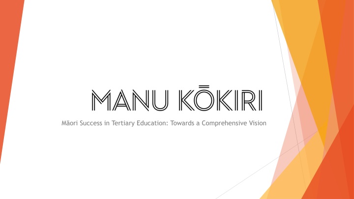 Towards Comprehensive Vision for Māori Success in Tertiary Education
