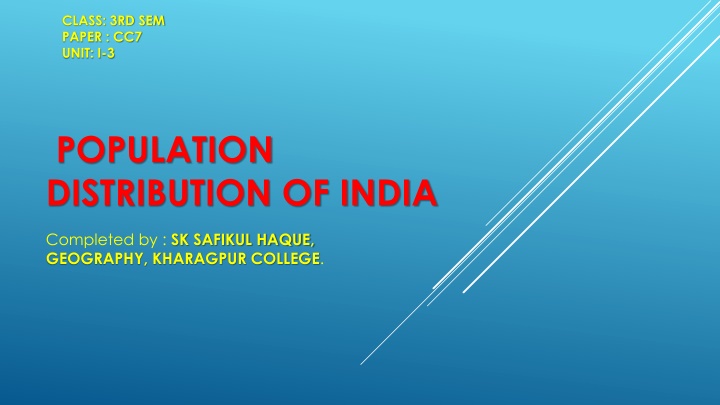 Population Distribution in India