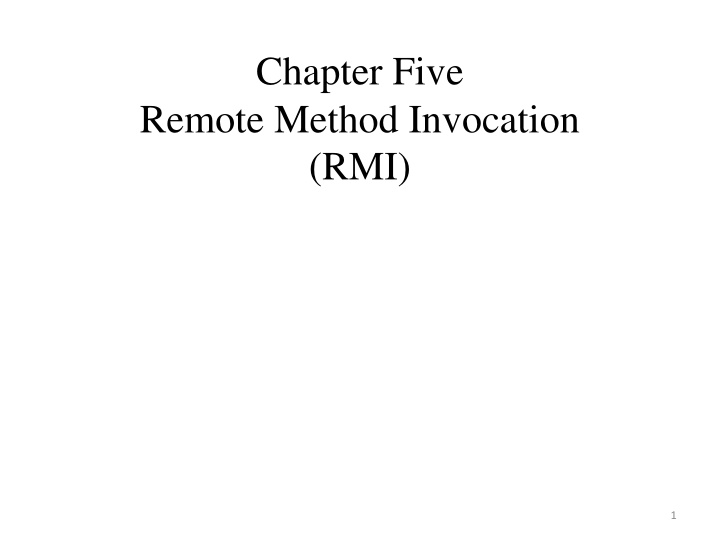 Remote Method Invocation (RMI) in Distributed Systems