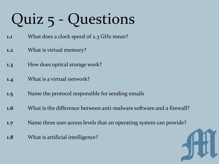 Comprehensive IT Quiz Questions and Answers