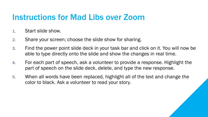 Virtual College Application Week Mad Libs Adventure