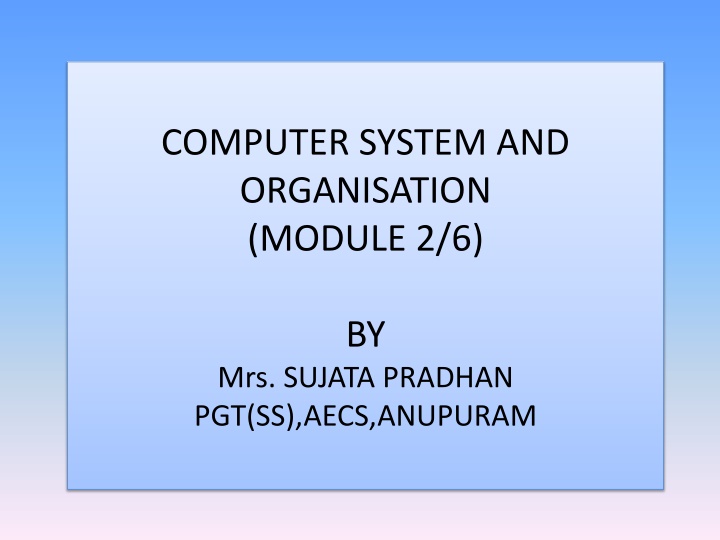 Computer Systems and Organizations