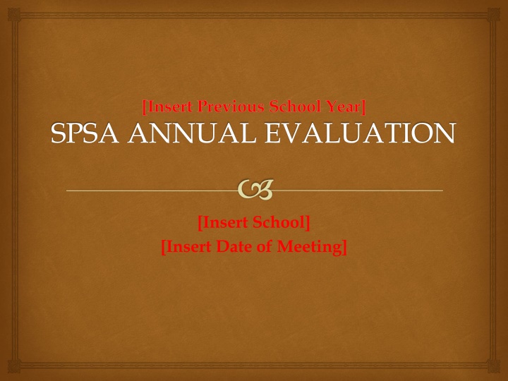 School Program Evaluation and Improvement Overview