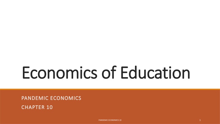 Economics of Education During a Pandemic: Challenges and Opportunities