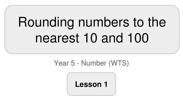Rounding Numbers to the Nearest 10 and 100 for Year 5 - Lesson 1