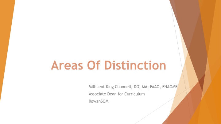 Areas of Distinction in Medical Education at RowanSOM