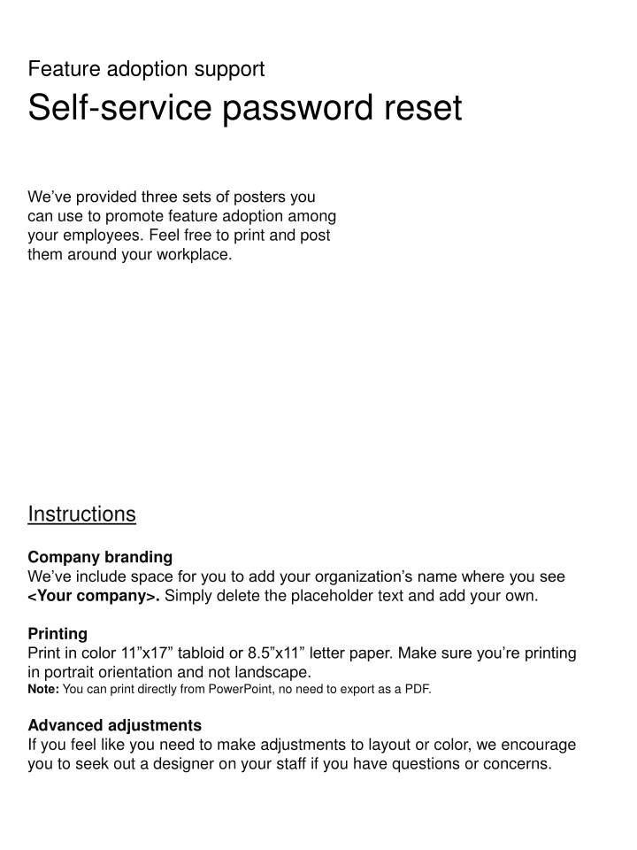 Promote Feature Adoption with Self-Service Password Reset Posters