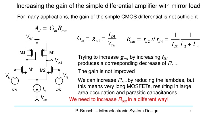 Techniques to Increase Gain in a Simple Differential Amplifier