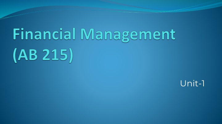 Fundamentals of Finance and Financial Management