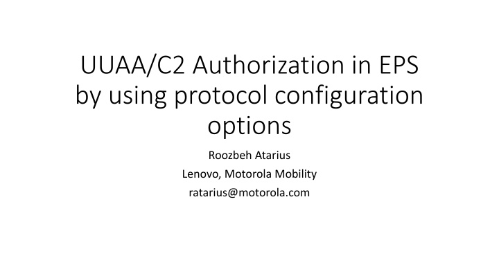 Enhancing EPS Authorization and Configuration Options in 5G Networks