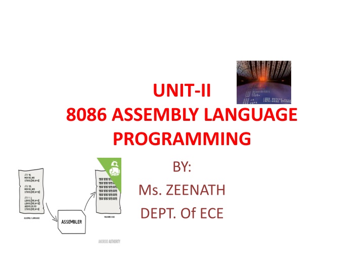 Introduction to 8086 Assembly Language Programming