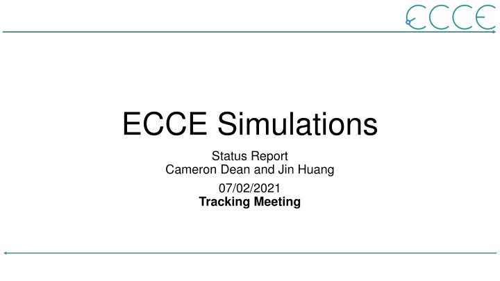 ECCE Simulations Status Report and Production Overview