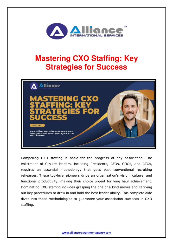 mastering cxo staffing key strategies for success n.w