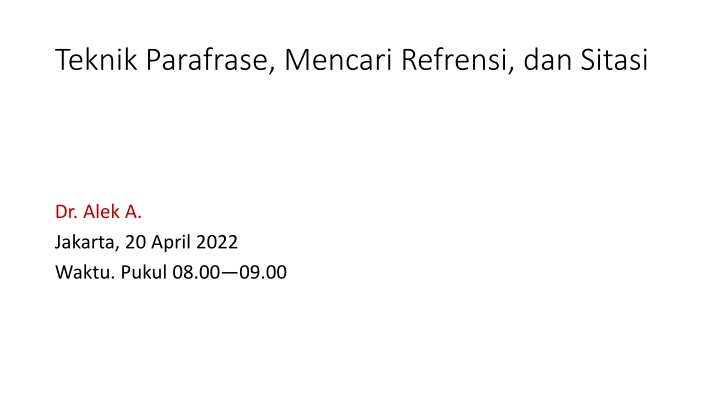 Effective Techniques for Paraphrasing and Referencing
