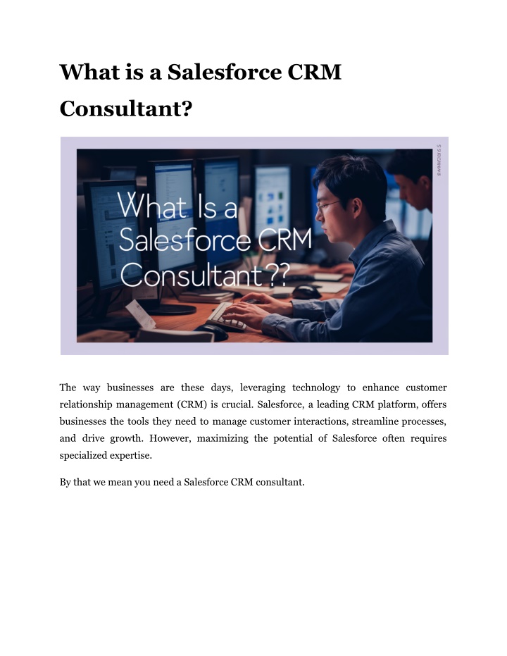 what is a salesforce crm n.w