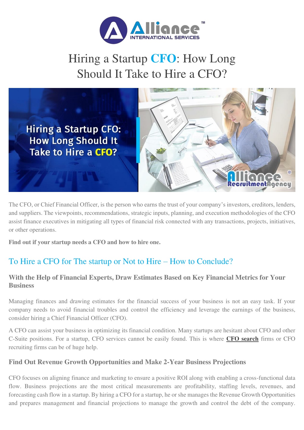 hiring a startup cfo how long should it take l.w