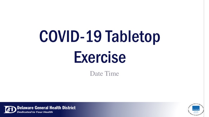 COVID-19 Tabletop Exercise Guidelines and Scenarios